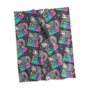 Anxious Mess Possum Minky Blanket