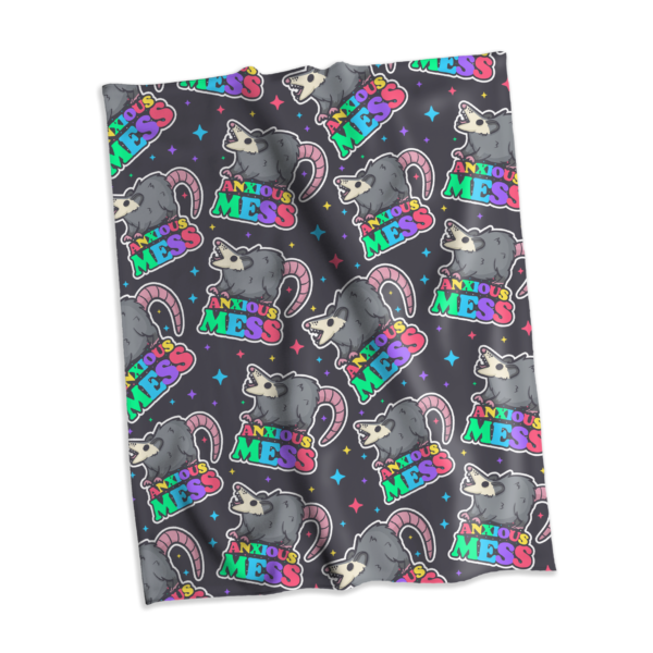 Anxious Mess Possum Minky Blanket