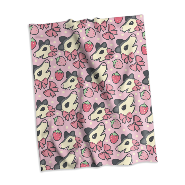 Strawberry Possum Minky Blanket